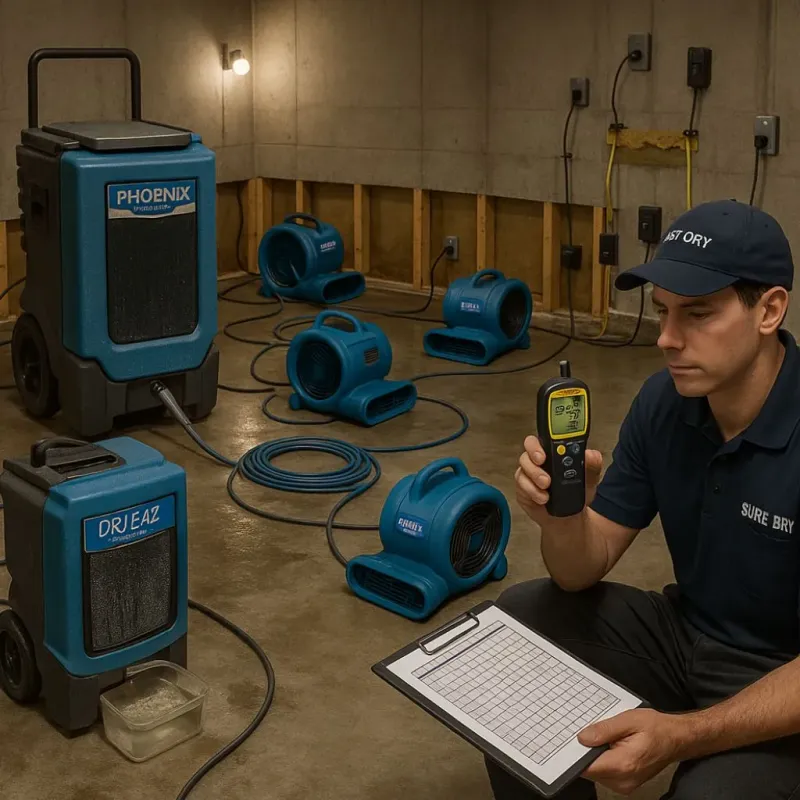 Structural Drying and Dehumidification process in Maryvale, AZ